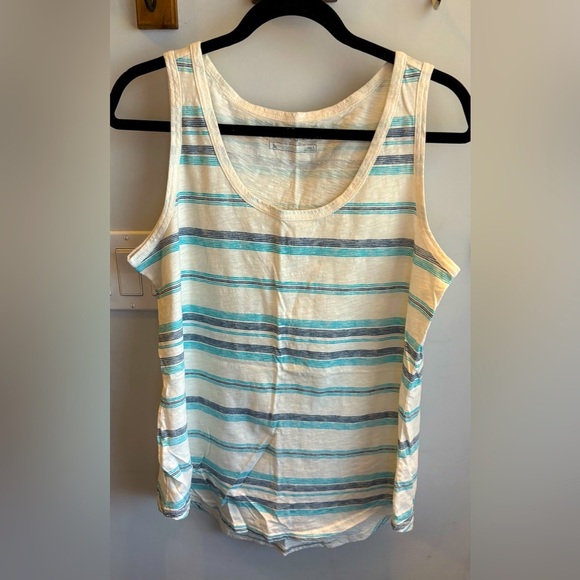 Eddie Bauer Women’s Striped Sleeveless Top - Blue and White - Picture 1 of 4